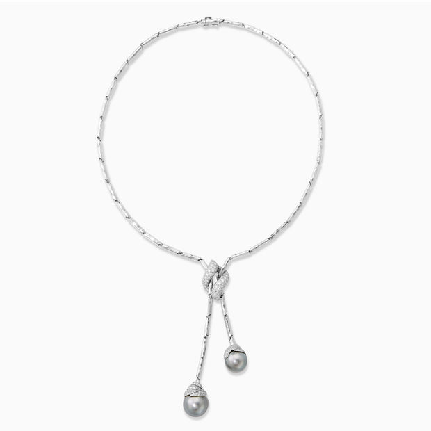 Pre - owned Henry Dunay Natural Diamond and Tahitian Pearl Necklace - The Diamond Factory