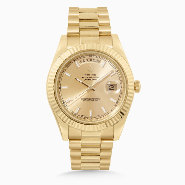 Pre - owned Rolex Day - Date President Model 218238 - The Diamond Factory