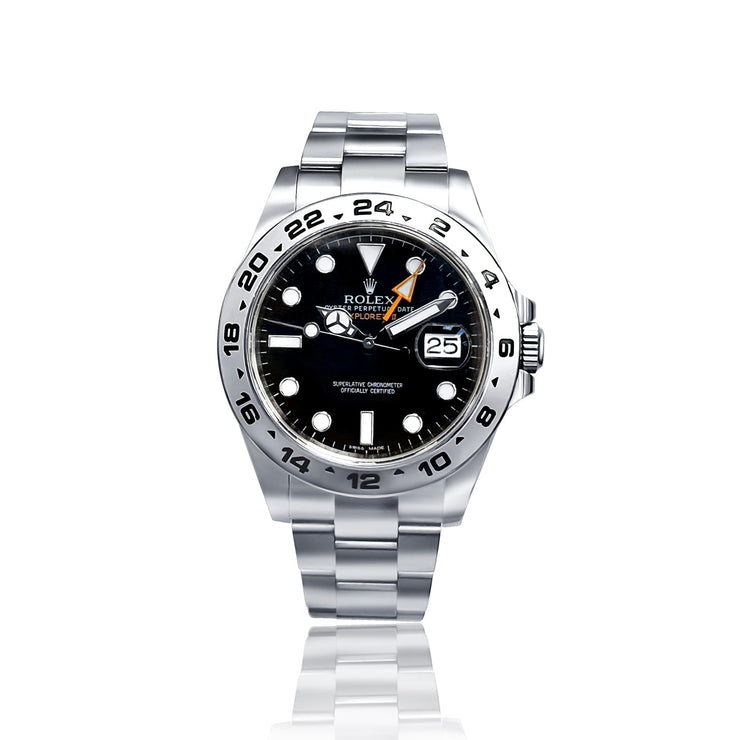 Pre - Owned Rolex Explorer Black Dial Stainless Steel - The Diamond Factory