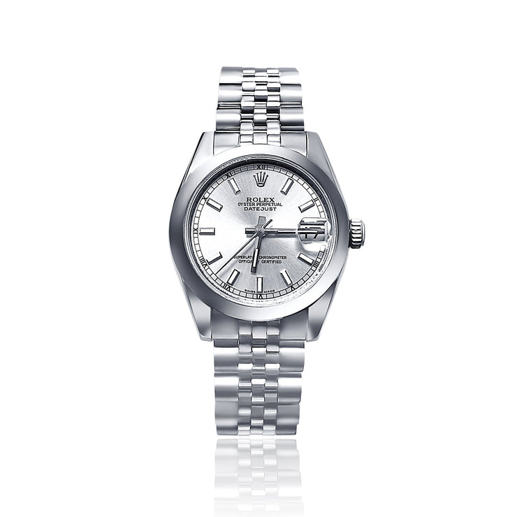 Pre - owned Rolex Stainless Steel Ladies Datejust Silver Dial - The Diamond Factory