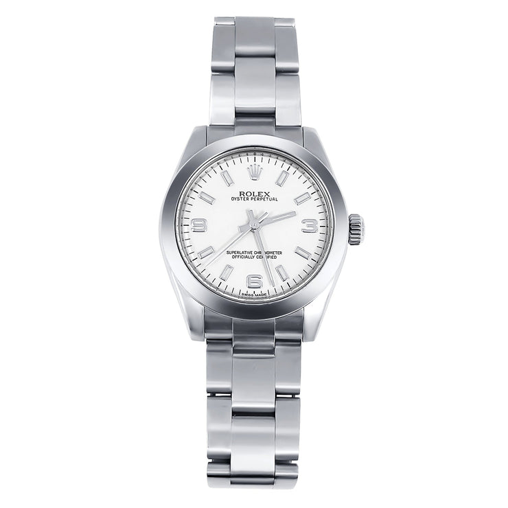 Pre - Owned Rolex White Dial Stainless Steel - The Diamond Factory