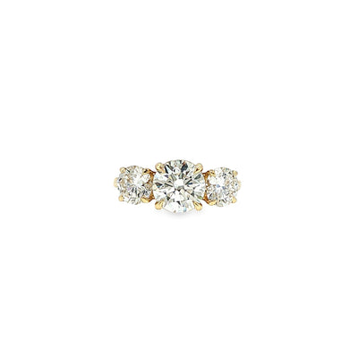 Round Cut Lab Grown Diamond Three-Stone Ring