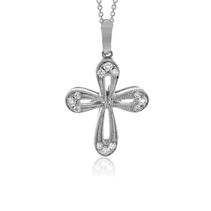 .09 Carats Natural Diamond Cross Pendant - The Diamond Factory
