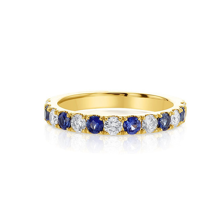 1.01 Carats Natural Diamond and Blue Sapphire Band - The Diamond Factory