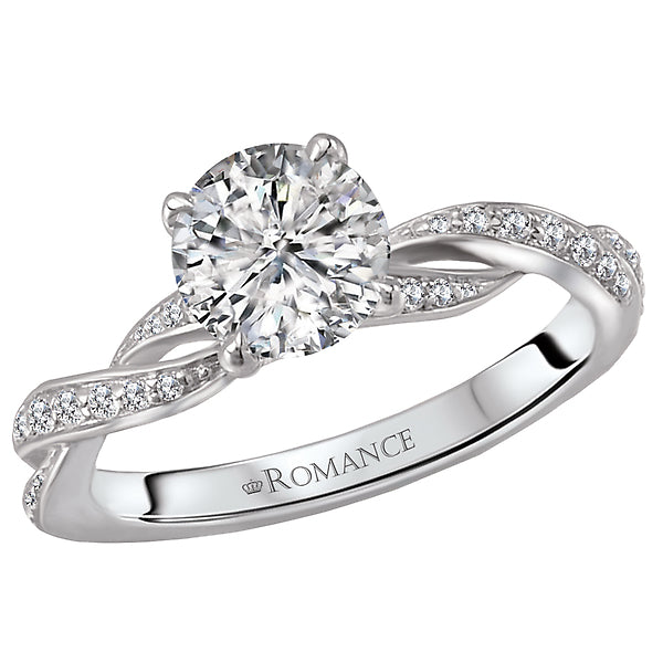 0.16 CT Round Diamond Braided Split Shank Engagement Ring Setting