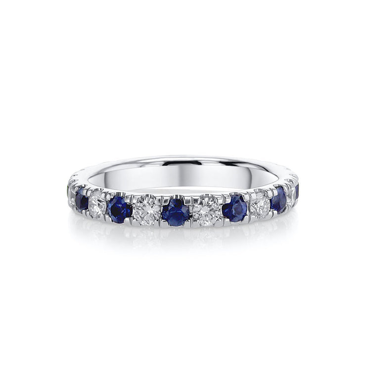 1.47 Carats Natural Diamond and Blue Sapphire Band - The Diamond Factory