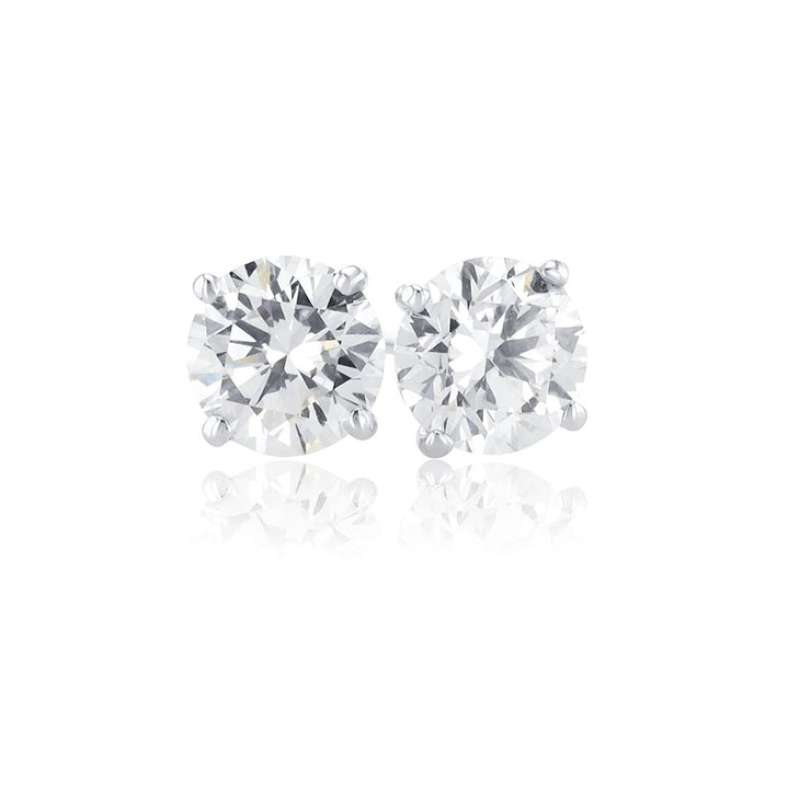 1.50 Carats Round Lab Grown Diamond Stud Earrings - The Diamond Factory