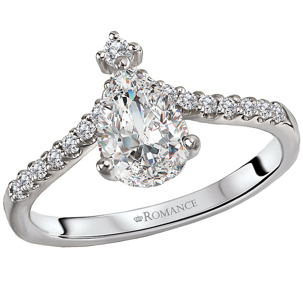 Pear Shape 0.14 CT Round Diamond Prong Set Engagement Ring Setting