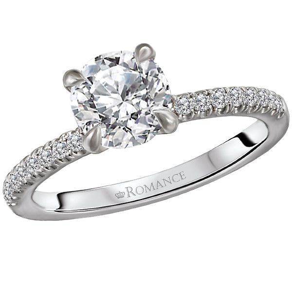 0.20 CT Round Diamond Prong Set 14K White Gold Engagement Ring Setting