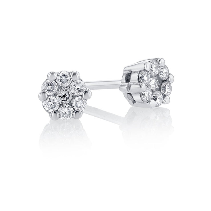 .20 Carats Natural Diamond Cluster Stud Earrings - The Diamond Factory