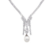 5.00 Carats Natural Diamond and Pearl Necklace - The Diamond Factory
