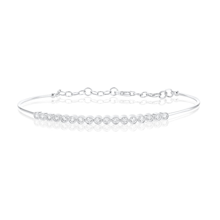.58 Carats Natural Diamond Bezel Bangle - The Diamond Factory