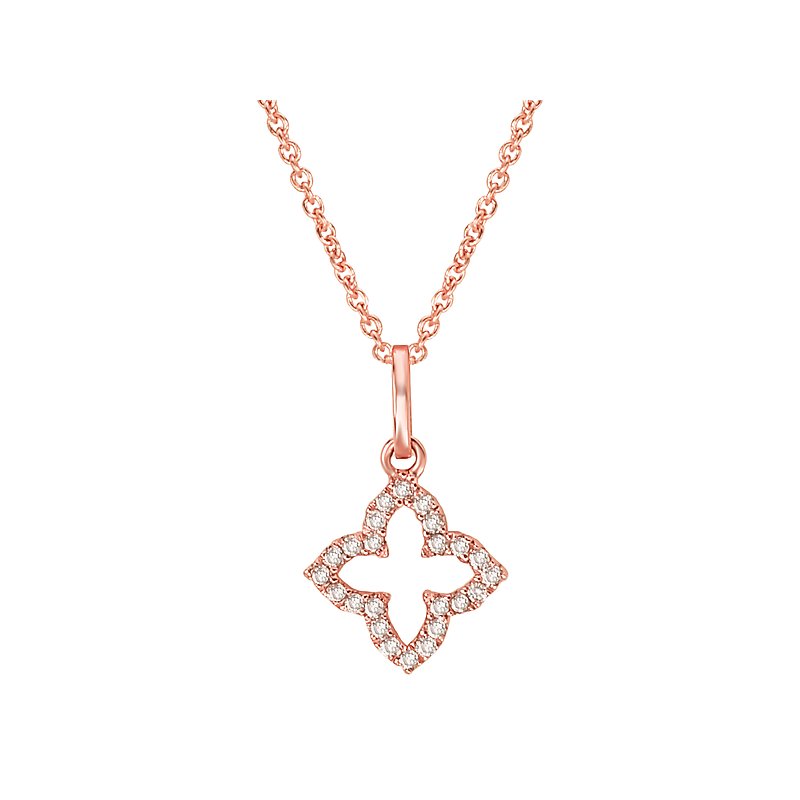 Rose Gold Diamond Clover Necklace | The Diamond Factory