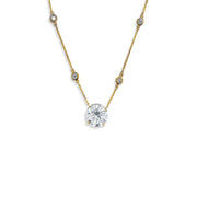 7.40 Carats Natural Diamond Solitaire Pendant With Diamonds by the Yard - The Diamond Factory