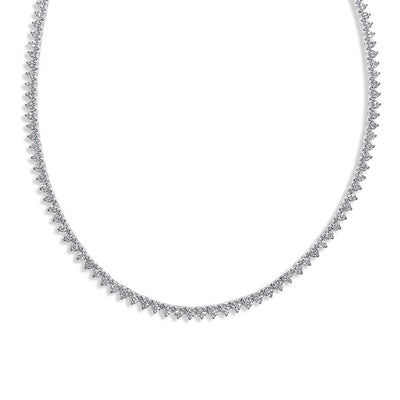 7.78 Carats Natural Diamond Tennis Necklace