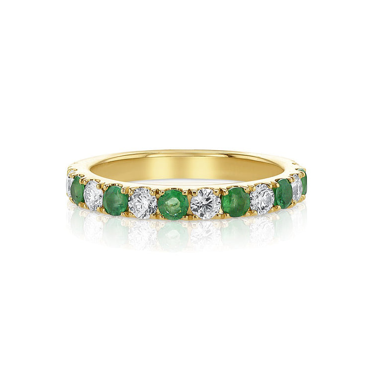 .95 Carat Natural Diamond and Emerald Band - The Diamond Factory