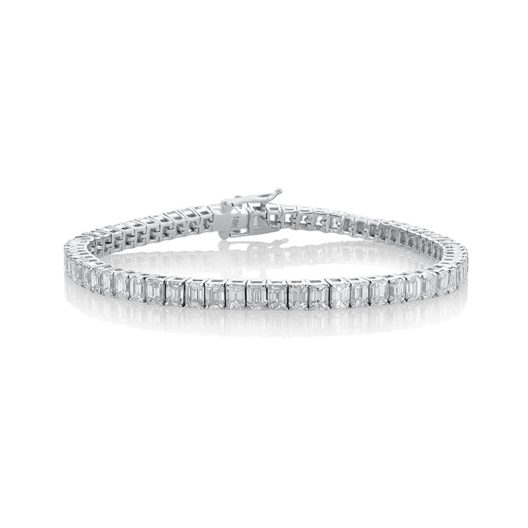 9.75 Carats Emerald Cut Natural Diamond Tennis Bracelet - The Diamond Factory