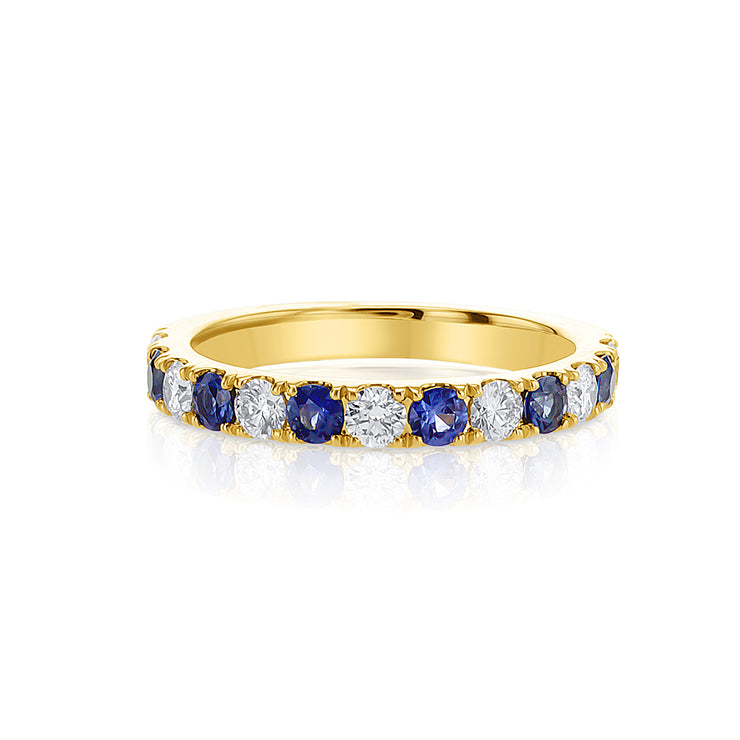 0.50 Cttw Sapphire and 0.51 Cttw Diamond 14K Yellow Gold Band