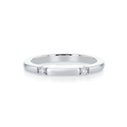Custom Designed Wedding Ring with Round Diamonds in 18K White Gold Band