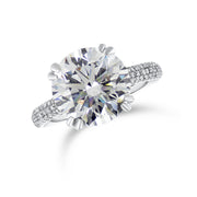 Custom Designed Engagement Ring with Round Diamond Pavé Platinum Band