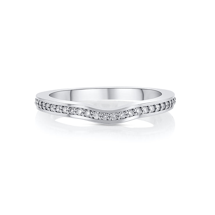 0.14 Cttw Round Diamond Curved 14K White Gold Band