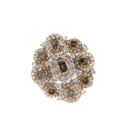 18K Two Tone 6.00 CT Brown and White Diamond Vintage Ring