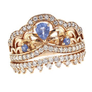 14K and 10K Rose Gold 0.90 CT Sapphire and Diamond Fashion Ring