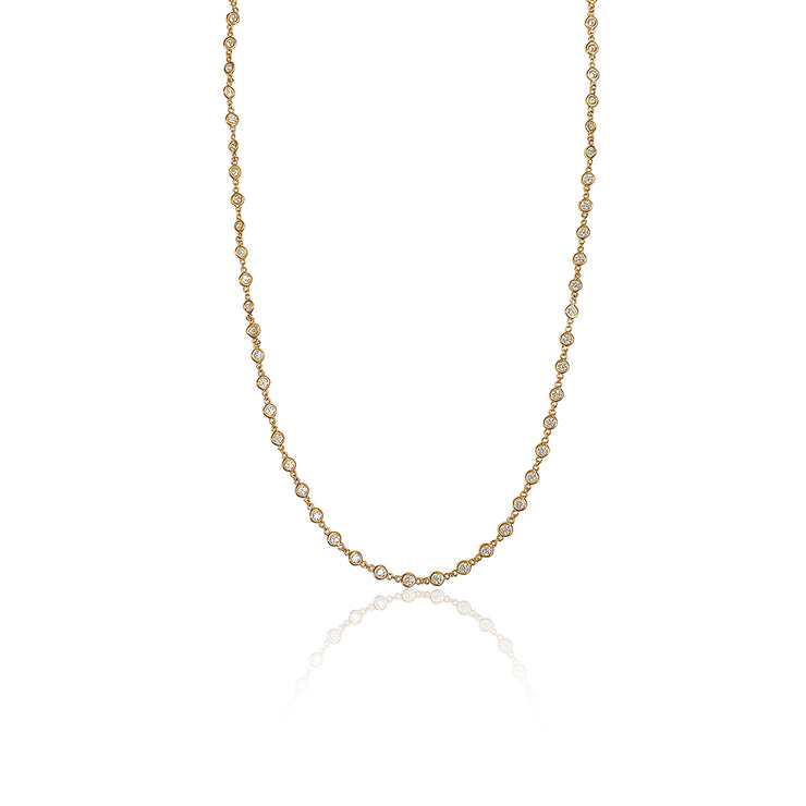 8.21 Cttw Round Diamonds By The Yard 14K Rose Gold Necklace