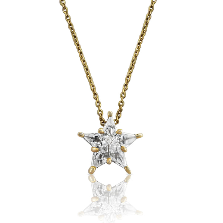 14K Yellow Gold Kite Diamond "Star" Necklace