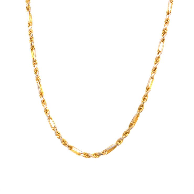 2.1MM Link/Rope Chain 14K Yellow Gold 18"