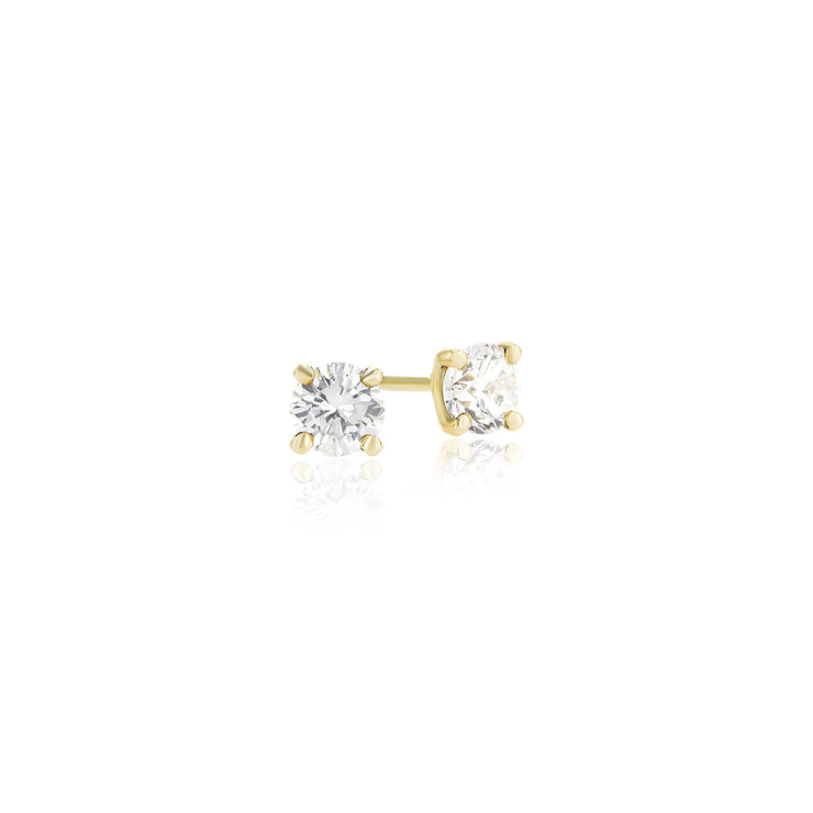 14K Yellow Gold 0.33 CT Round Diamond Martini Stud Earrings