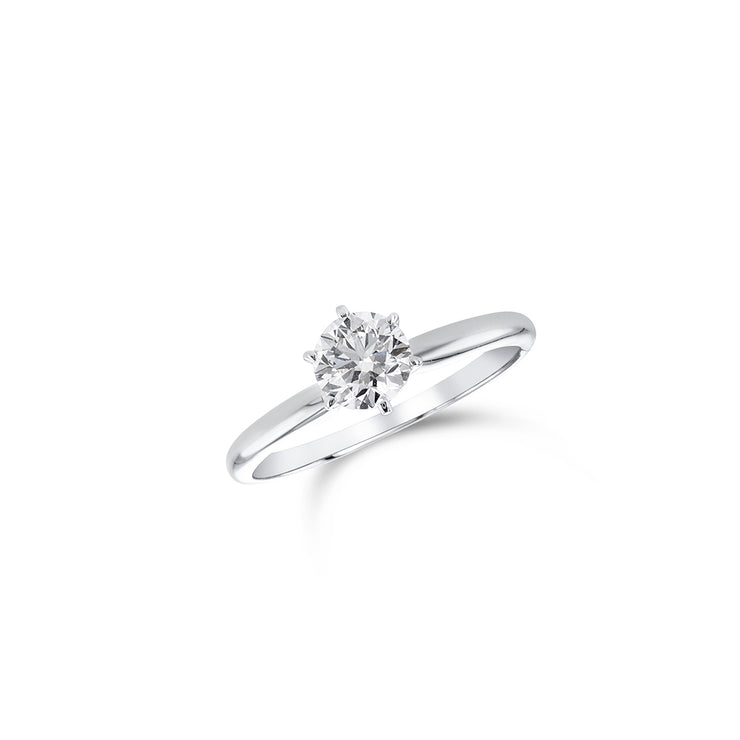 0.70 CT Round Diamond Solitaire 14K White Gold Estate Engagement Ring