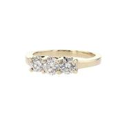 14K Yellow Gold 1.00 CT Round Diamond Three-Stone Estate Ring