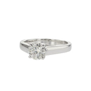 1.00 CT Round Diamond Cathedral Solitaire 14K White Gold Estate Ring