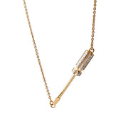 Sterling Silver and Gold Plated 0.03 CT Diamond Pavé Screwdriver Necklace by Pavé the Way Jewelry