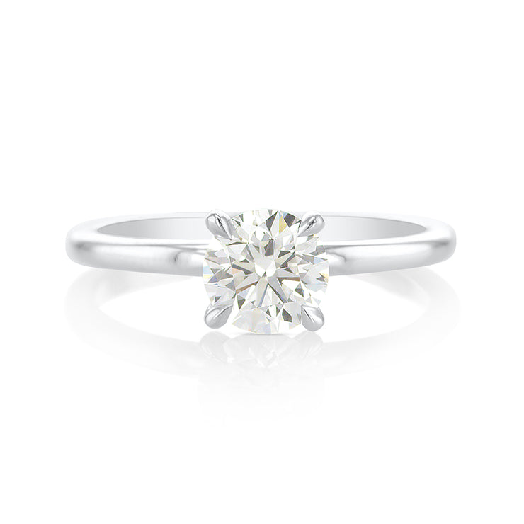 1.01 CT Round Lab-Grown Diamond Solitaire 14K White Gold Engagement Ring