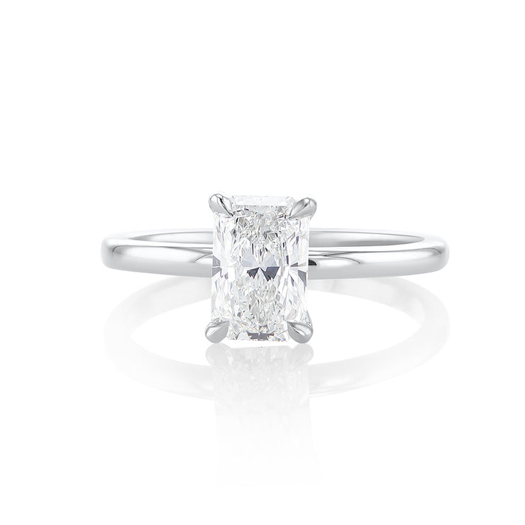 1.33 CT Radiant Cut Lab-Grown Diamond Solitaire 14K White Gold Engagement Ring