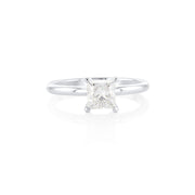 1.00 CT Lab Grown Princess Cut Diamond Solitaire 14K White Gold Engagement Ring