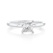 1.00 CT Lab Grown Princess Cut Diamond Solitaire 14K White Gold Engagement Ring