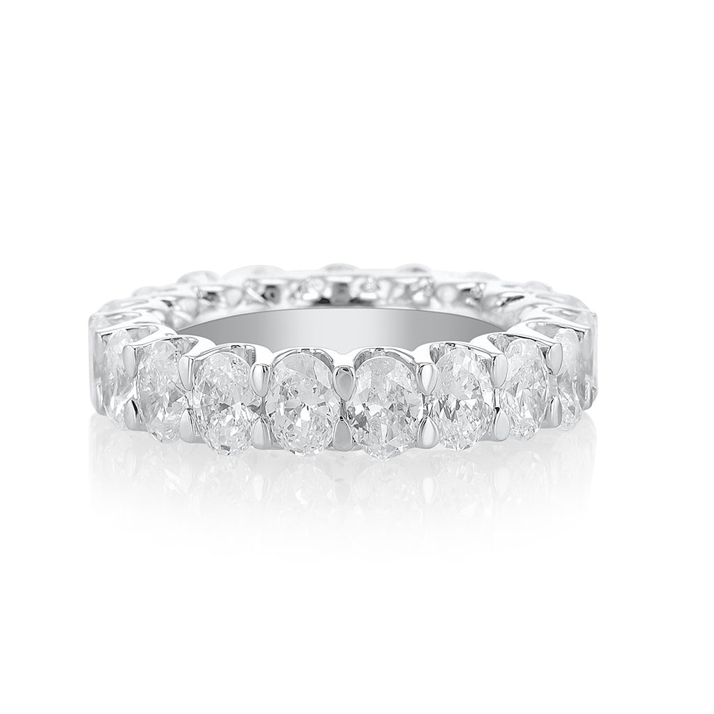 18Kt White Gold Channel Set Wedding Ring With 0.75cttw Natural Diamonds