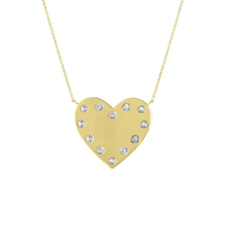 14K Yellow Gold 0.54 CT Diamond Heart Pendant by My Story Jewelry