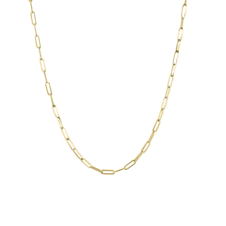 14K Yellow Gold 20" Paper Clip Chain by My Story Jewelry