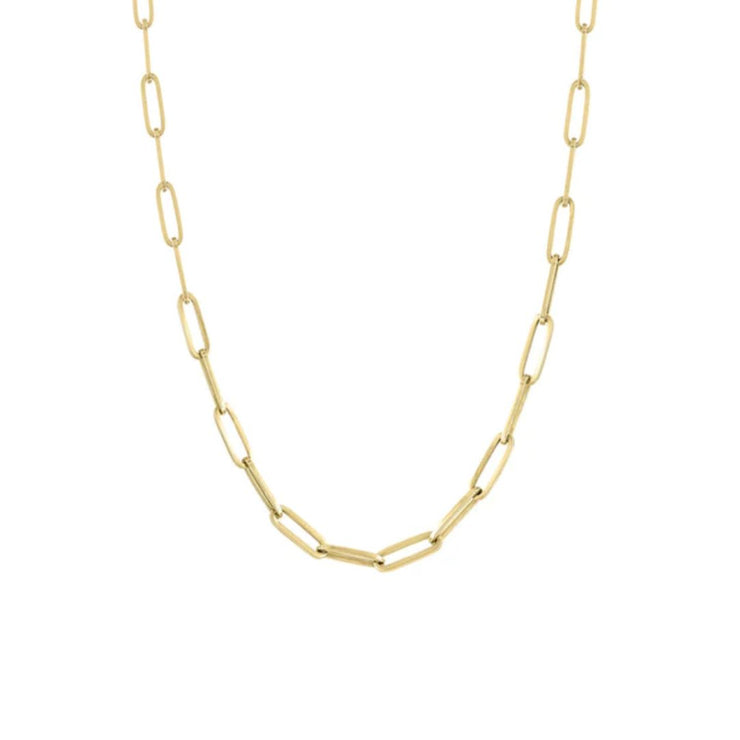 14K Yellow Gold 18" Paper Clip Chain by My Story Jewelry