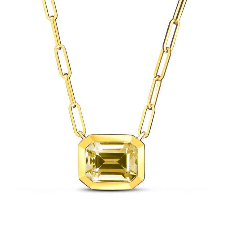 14K Yellow Gold 3.25 CT Citrine East West Pendant