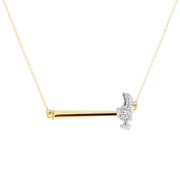 Sterling Silver and Gold Plated 0.06 CT Diamond Pavé Hammer Necklace by Pavé the Way Jewelry