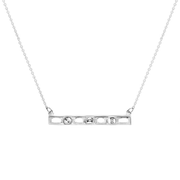 Sterling Silver 0.01 CT Diamond Level Necklace by Pavé the Way Jewelry