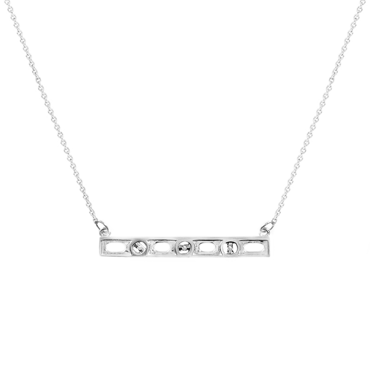Sterling Silver 0.01 CT Diamond Level Necklace by Pavé the Way Jewelry