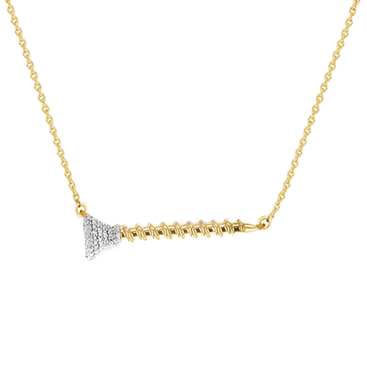 Sterling Silver and Gold Plated 0.07 CT Diamond Pavé Necklace "Screw You...I Got This" by Pavé the Way Jewelry