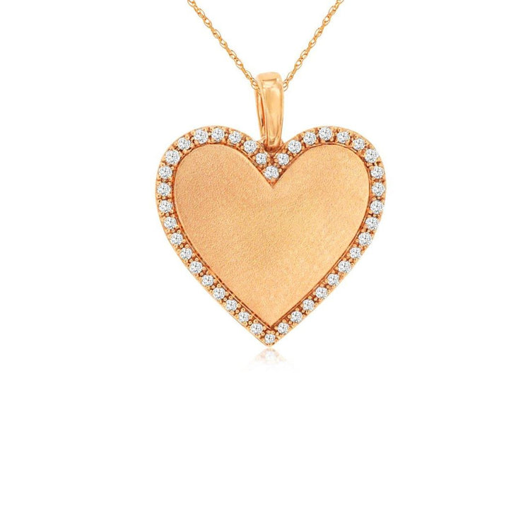 0.16 Cttw Round Diamond 14K Rose Gold Heart Pendant