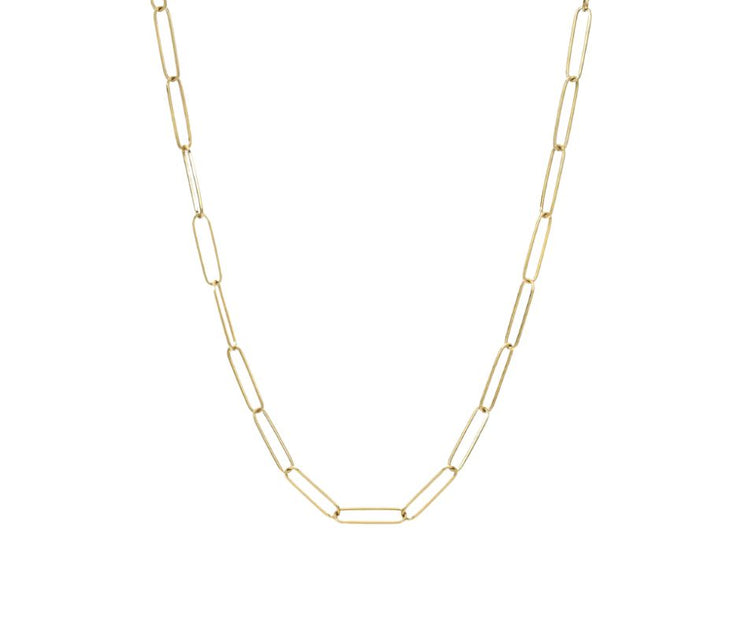 14K Yellow Gold Paper Clip Chain 22"